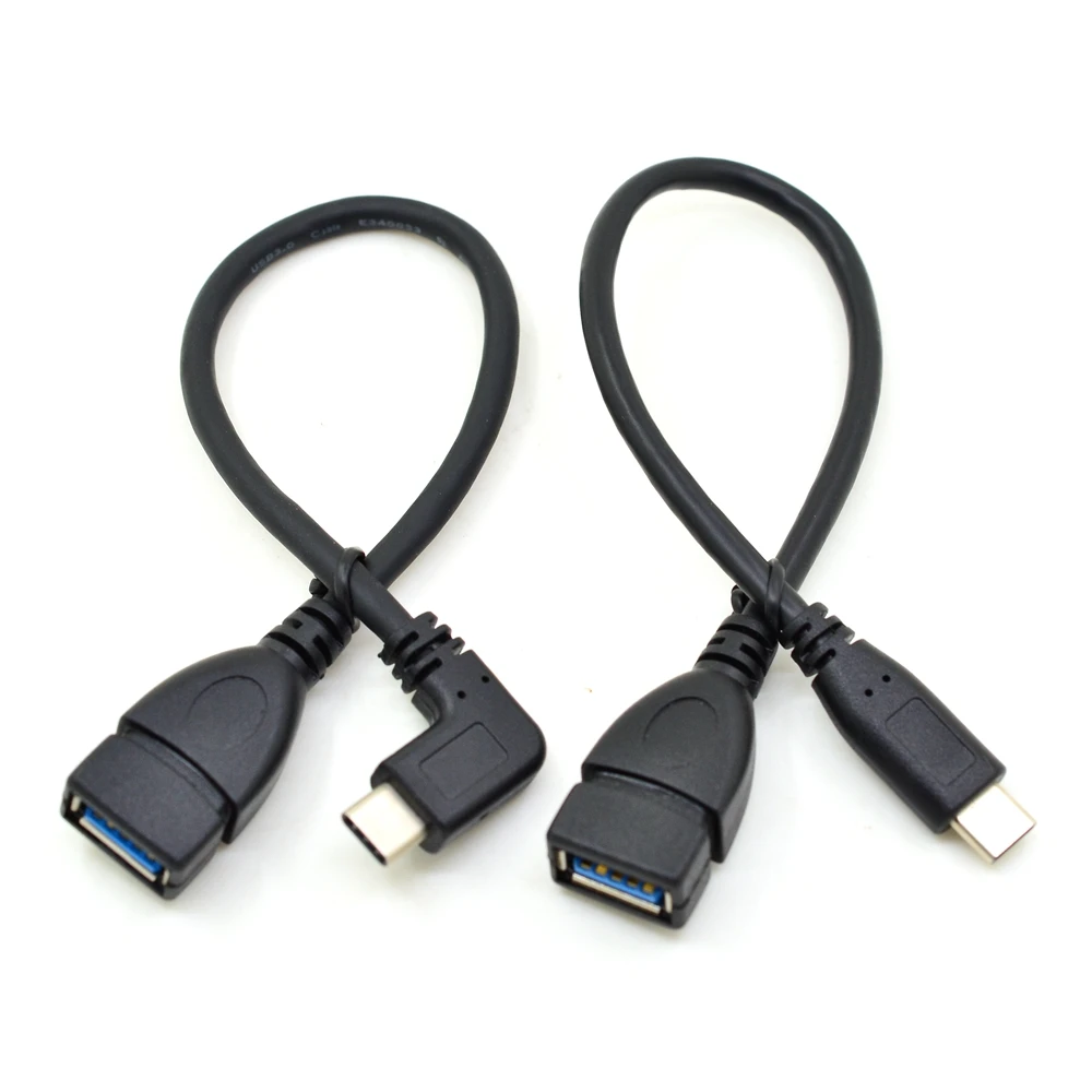 

Type C to USB 3.0 Female Adapter,90 Degree USB 3.1 to USB Female OTG Cord for Macbook Pro, Samsung Note 8, Dell XPS 15, etc,