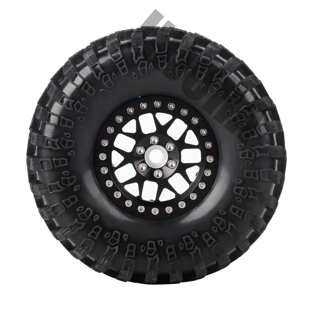 INJORA 4 шт. 2,2 дюймов Beadlock Колесные диски и резиновые шины для 1/10 RC Рок Гусеничный осевой SCX10 RR10 AX10 Wraith 90048 90018 KM2