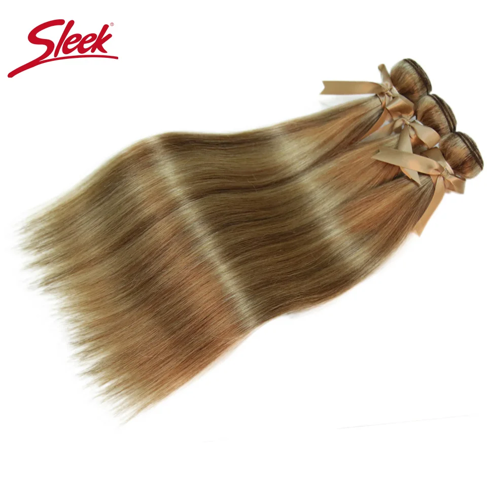 Sleek Remy P8/22 P27/613 P6/22 пианино Цвет перуанские пучки волос 8-24 дюймов, прямые человеческие волосы для наращивания волосы светлые для наращивания