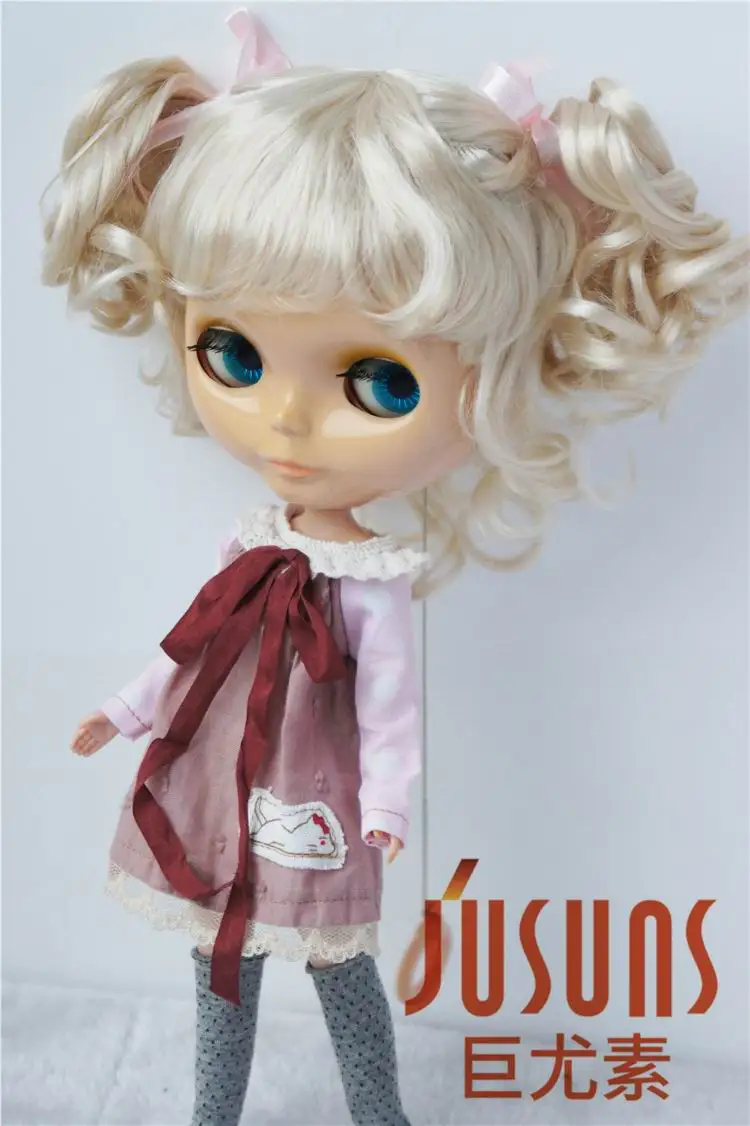 JD011 9-10 дюймов(23-25 см) очаровательные кудрявые BJD кукольные парики Blyth синтетический мохер кукольные волосы большой размер кукольные аксессуары