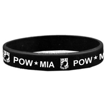 

300pcs POW MIA wristband silicone bracelets rubber cuff bangles free shipping by DHL express