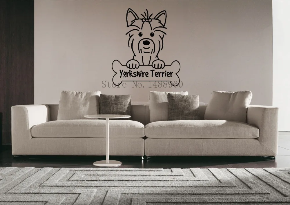E236 Йоркширский терьер DIY щенок росписи Pet shop Спа Уход салон ветеринарная Наклейка