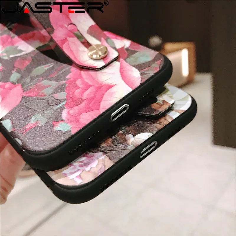 

JASTER new arrival TPU Phone Case For iphone 7 8 6 6s plus Case For iphone X Xs max XR Vintage Flower Pattern Holder Case