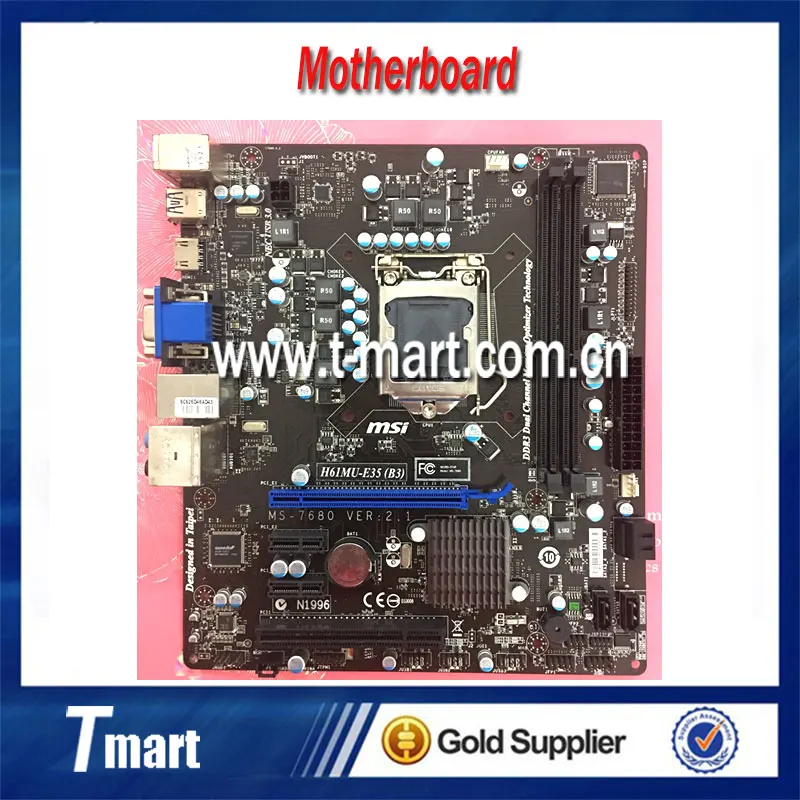 100% Working Desktop Motherboard MSI H61MU-E35 (B3) System Board Fully Tested And Perfect Quality g31 775 ddr2 integrated board 945g 100% tested perfect quality