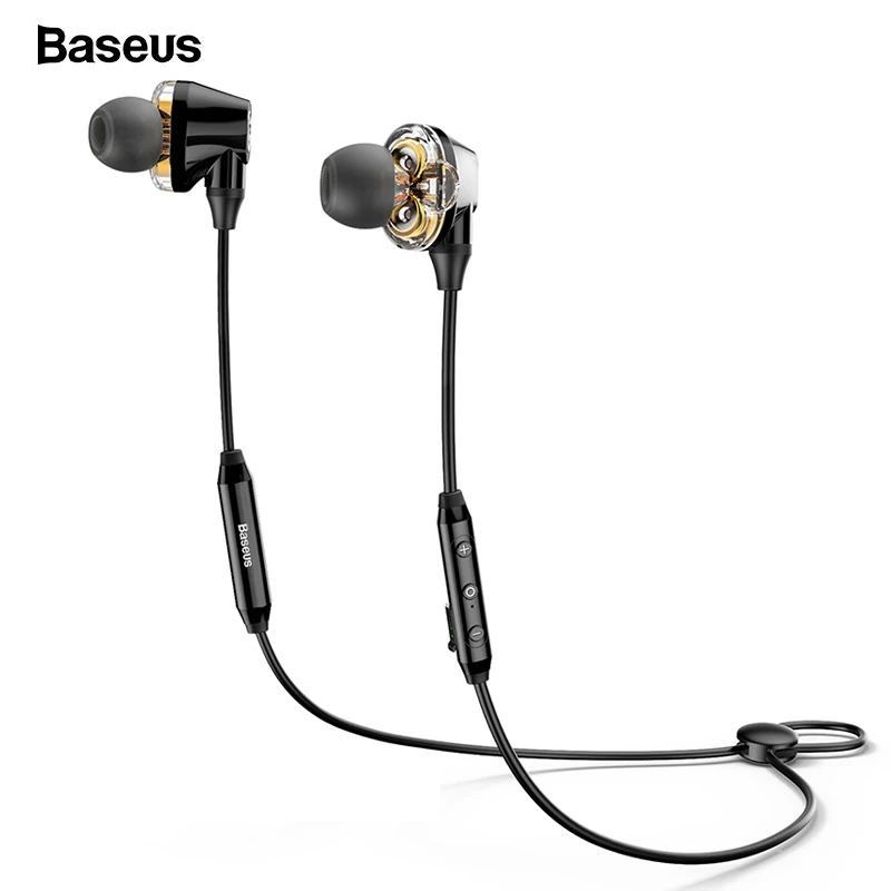 Продажа Baseus S10 Bluetooth наушники беспроводные наушники для телефона IPX5 двойной драйвер гарнитура с микрофоном спортивные наушники шлем fone de ouvido