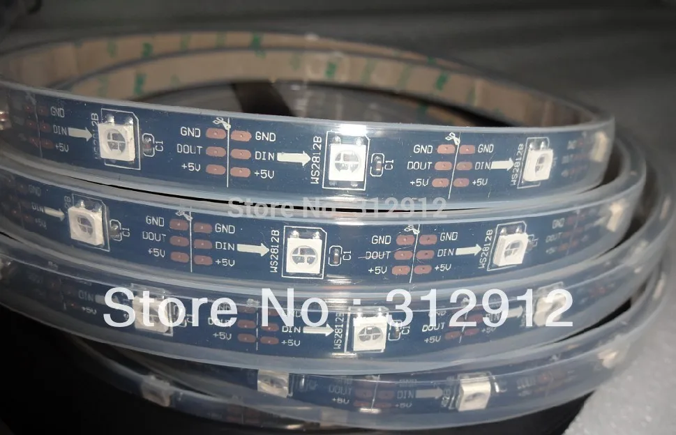 Черная печатная плата 5 м DC5V WS2812B светодиодная Пиксельная srip IP68 30 шт. WS2812B/m с