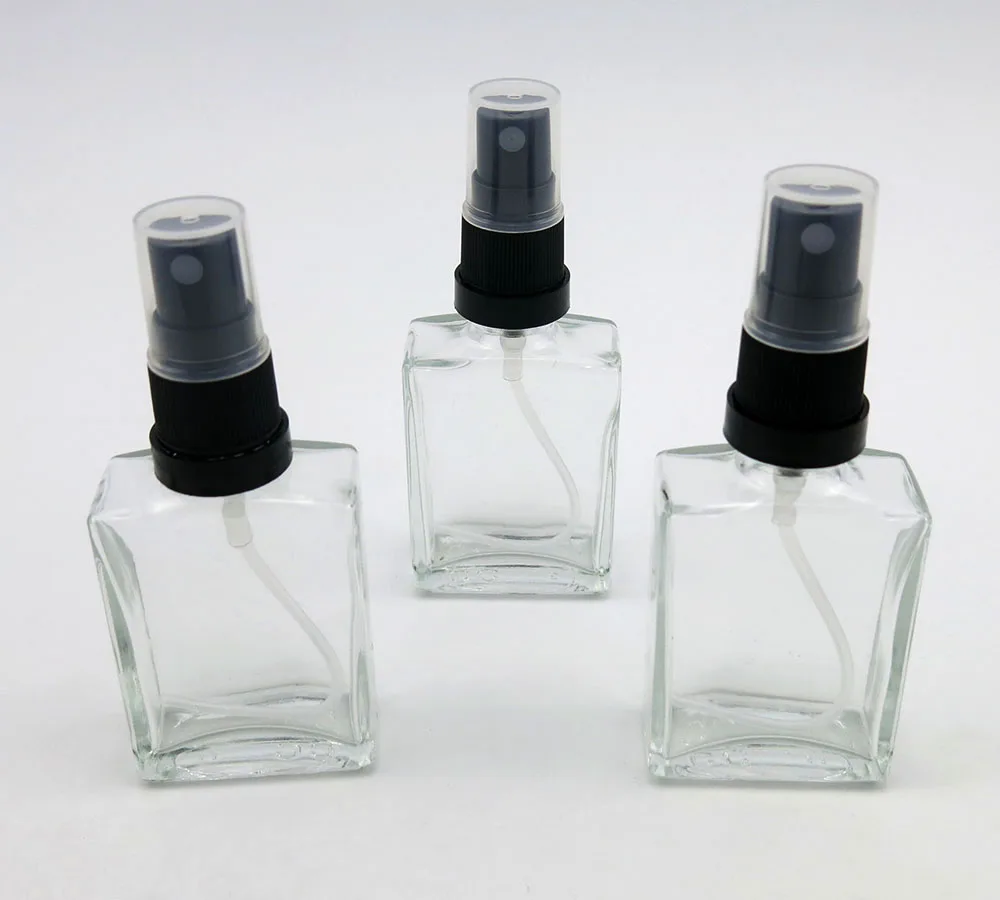 300 X 30ML Refillable Glass Perfume bottle, 1 OZ Square Glass Sprayer