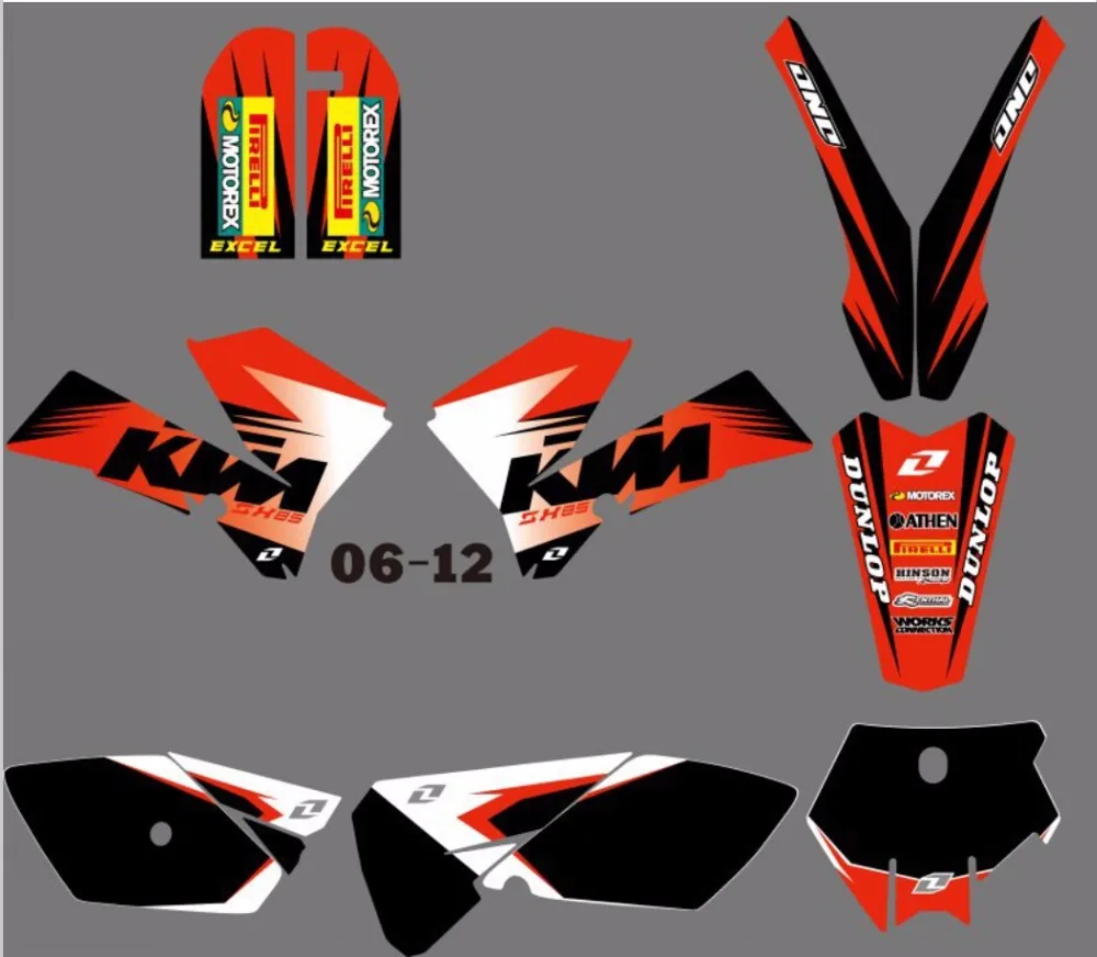 

New STEAM GRAPHICS&BACKGROUNDS DECALS STICKERS Kits Fit for KTM Motorcycle SX85 2006 2007 2008 2009 2010 2011 2012