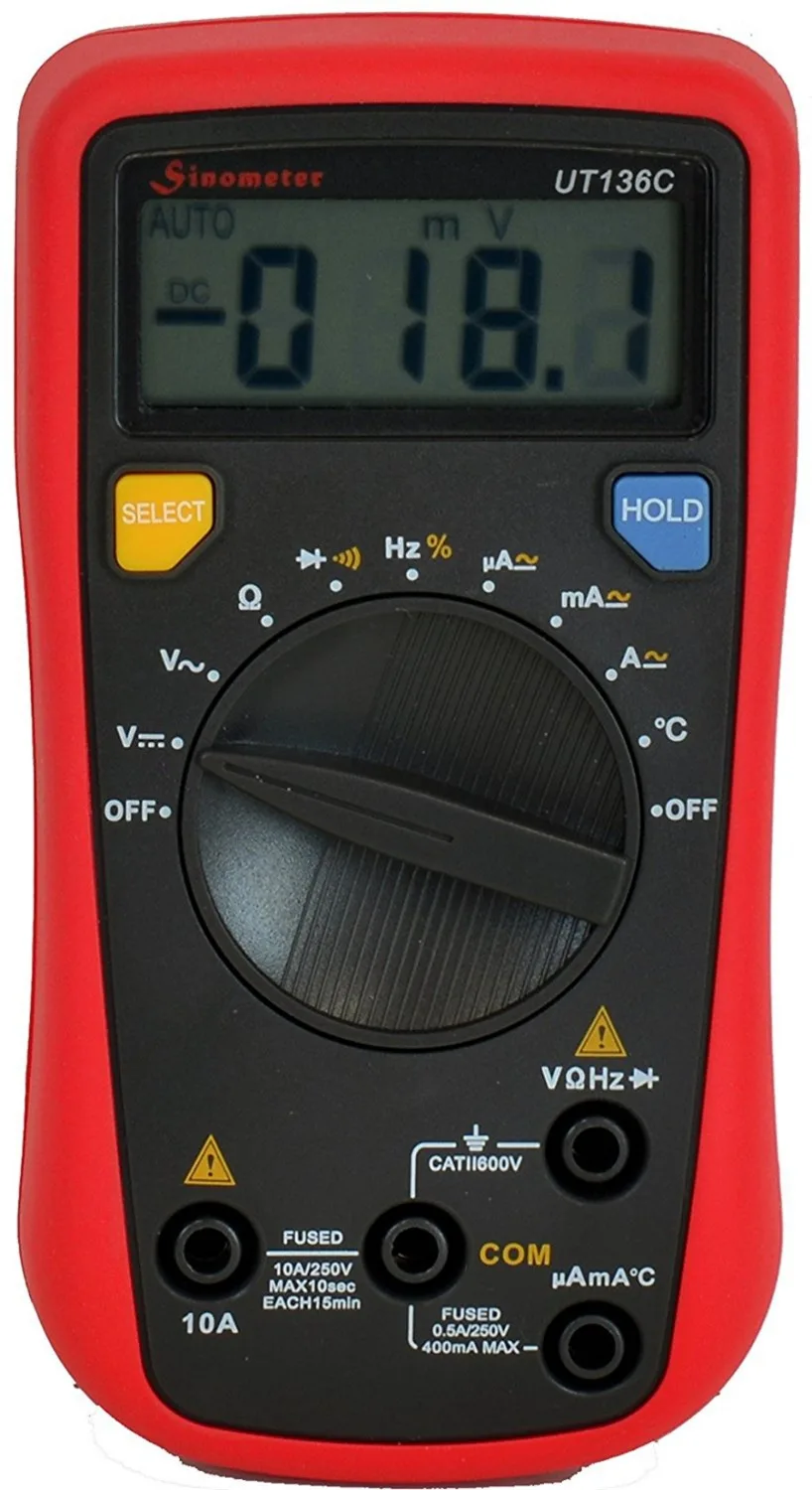 

UNI-T UT136C Auto Range Digital Multimeter with Temperature,Frequency,Resistance,AC/DC Voltage Current Measurement