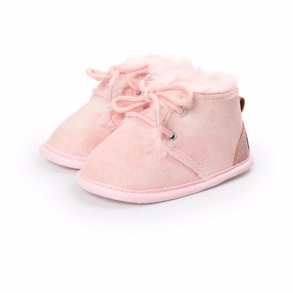 Новые зимние детские супер теплые ботинки с мехом для маленьких мальчиков и девочек, ботинки для первых шагов, sofe sole, 0-18 месяцев, детская обувь