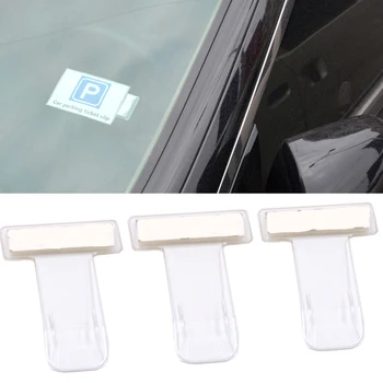 

3PCS Car Vehicle Parking Ticket Permit Holder Clip Automotive Internal Organizer Car Styling For Car windshield Stickers