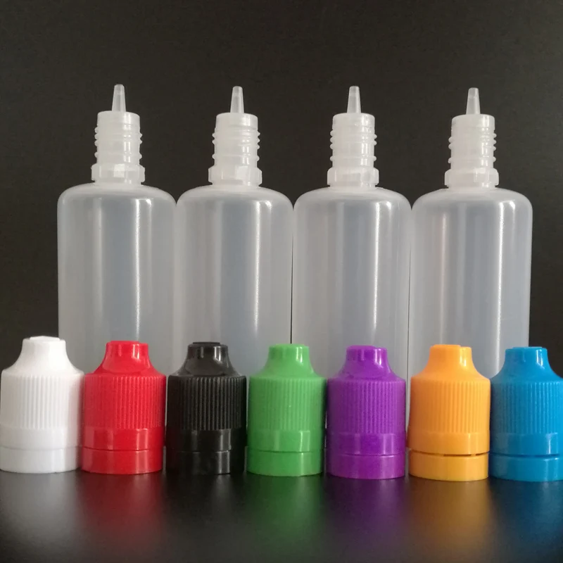 10pcs Colorful 60ml PE Refillable Dropper Bottle Empty Storage Bottle