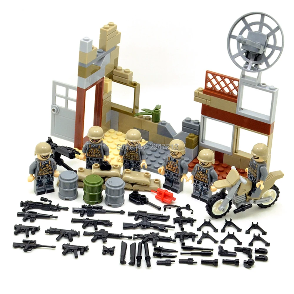 

hot LegoINGlys military WW2 Marines Special forces Red Sea war Building Blocks mini army figures weapons guns bricks toys gift