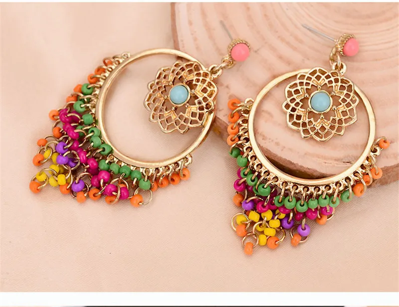 Statement Earrings For Women Brincos Grandes New Arrival Statement Earrings For Women Brincos Grandes New Arrival Fashionable Gold Color Alloy Colorful Rhinestone Drop In From Jewelry