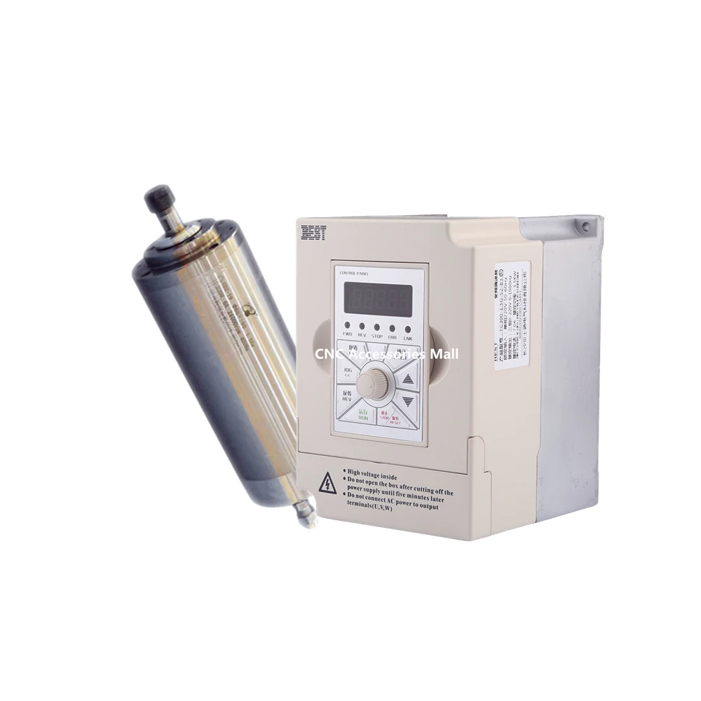 

1.5kw water cooled spindle motor ER11 D80mm L190mm AC220V & 1.5kw 220v BEST VFD Inverter Variable Frequency Drive