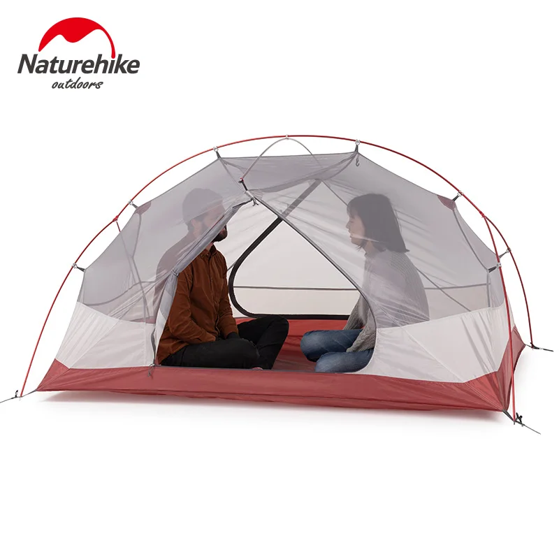 Online Naturehike personalizado Mongar 2 3 personas impermeable doble capa exterior tienda aluminio varilla gris ultraligero Camping carpas estera e EMS