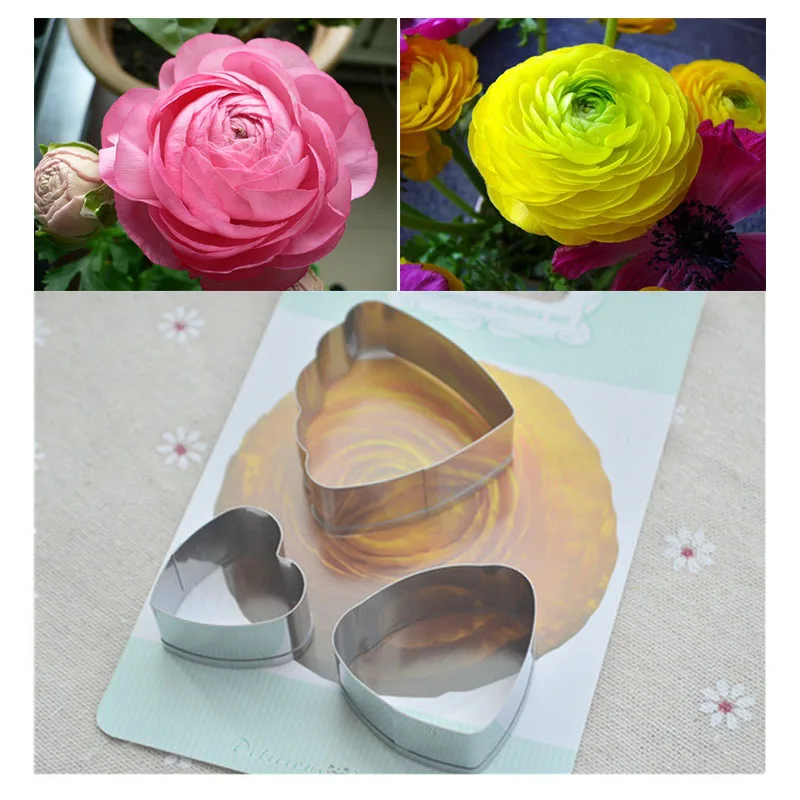 3pcs/set Stainless Steel Metal Cookie Cutter Cake Fondant Mold DIY Baking Decorating Tools Flower Petal Sugar Paste Molds A346 | Дом и сад