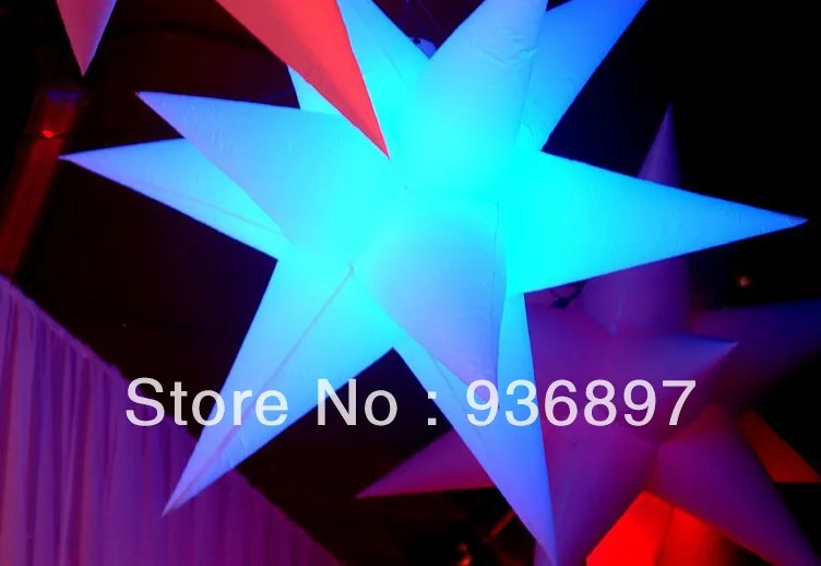 Free shipping 2 meters LED lighted inflatable star for decoration inflatable star with color changing LED light