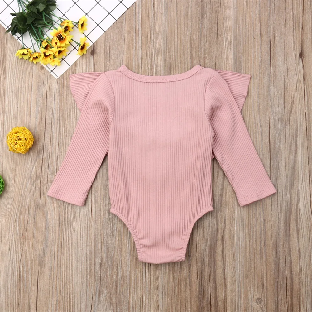 AU Newborn Baby Girl 0-24M Long Sleeve Ruffle Romper Jumpsuit Outfit Clothes 7 Colors