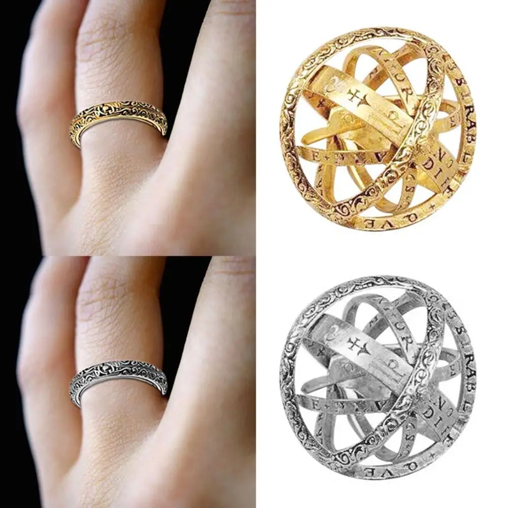 

Hot Creative Astronomical Ball Ring Complex Rotating Clamshell Astronomical Ring Universe Student Constellation Ring Jewelry