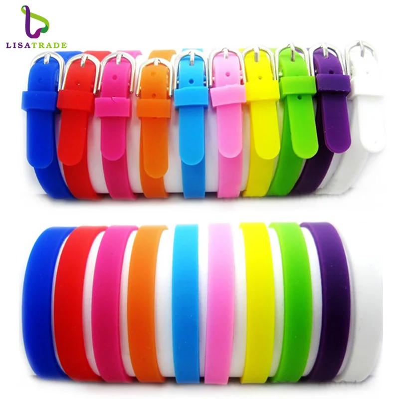 

8MM personalized Silicone Wristband Bracelets Mix Color (100 pieces/lot) DIYAccessory Fit Slide Letter /Slide Charms LSBR09*100