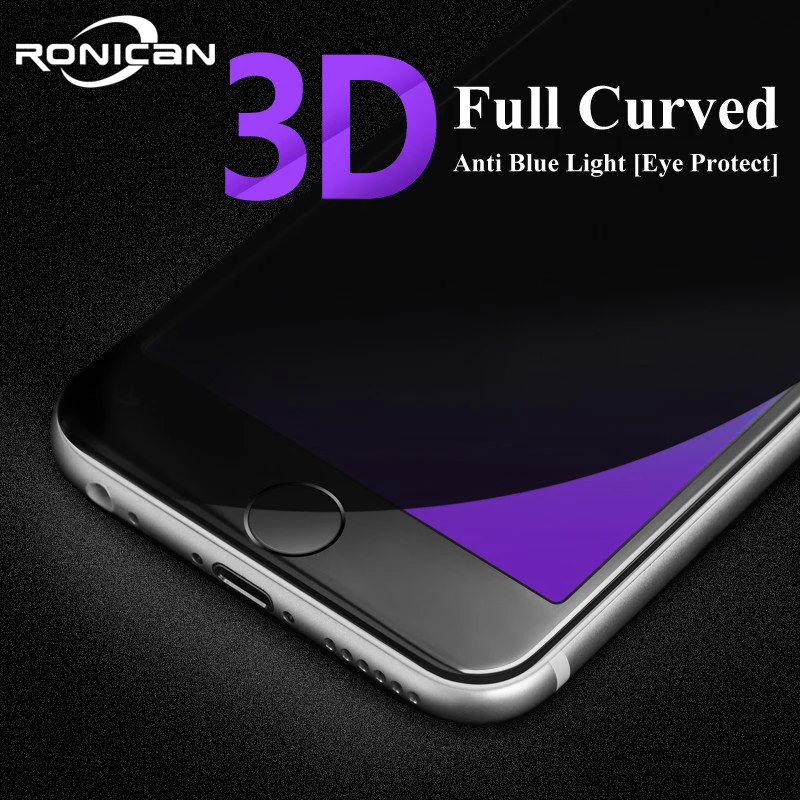 RONICAN 9H 3D полное покрытие Anti Blue Light закаленное стекло Защита экрана для iPhone 6 Plus