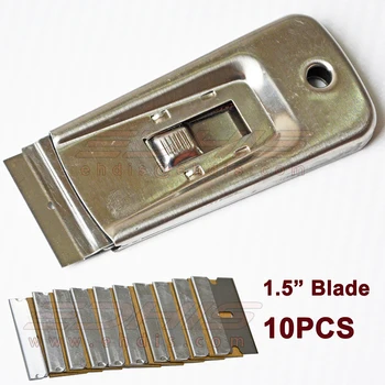 

auto window tint tool retractable stainless steel razor scraper with 10pcs extra 1.5 inch changeable blade