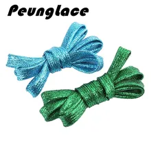 Качественные PeungLace 100 пар/лот металлические плоские шнурки блестящие металлические спортивные кроссовки для обуви