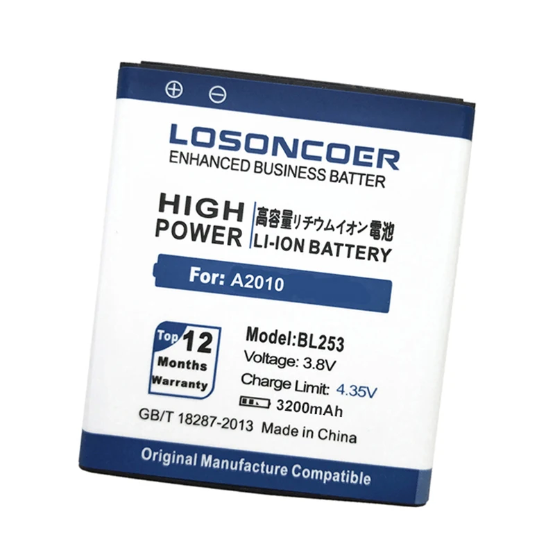 LOSONCOER 3200 мАч BL253 батарея для lenovo A2010 Vibe A A1000 A1000m A2580 A2860 в наличии|battery for lg g2|battery forbattery