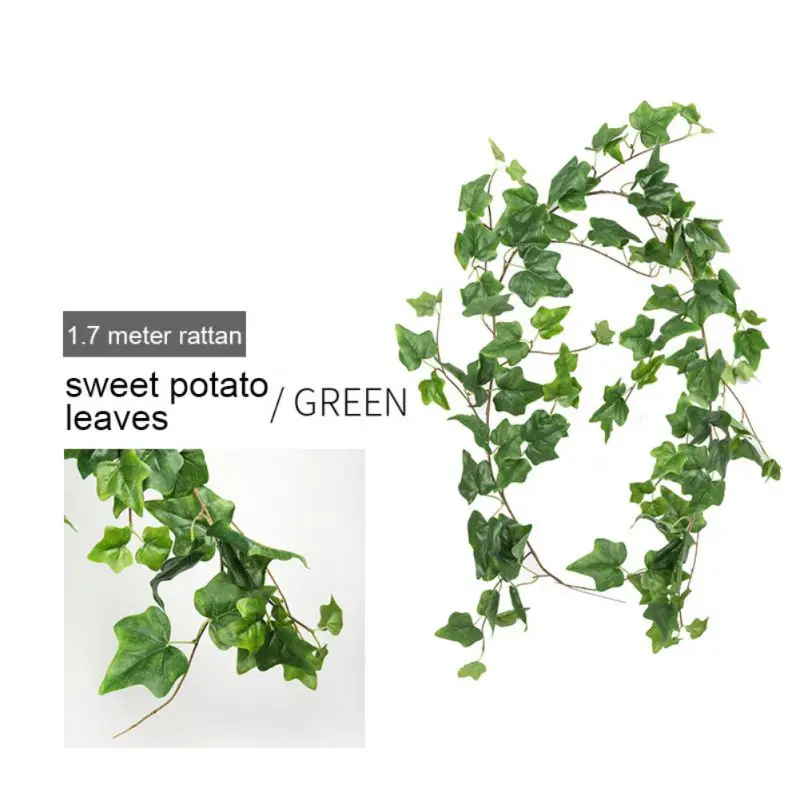

Willow Leaf Begonia Sweet Potato Rattan Silk Plant Leaves Green Vine Decoration Home Pipe Party Store Window Garden Wedding Deco