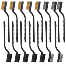 15 штук проволочной щетки, кирпичная щетка, матовая изогнутая рукоятка для очистки сварочный шлак и ржавчина, 5 штук на Материал