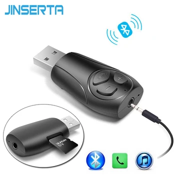 

JINSERTA Mini USB Bluetooth Car Kit MP3 Player TF Music Receiver Adapter A2DP Handsfree 3.5mm AUX Audio Output For Speaker