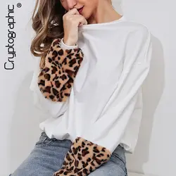 Криптографических велюр леопардовая расцветка Длинные рукава Кофты модные куртки с капюшоном Пуловеры Женщины Топы осень зимняя