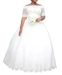 Robe de mariage 2019 плюс размеры Свадебное платье 2019 аппликации кружево Белый/Свадебная заколка цвета слоновой кости свадебные платья Vestido для