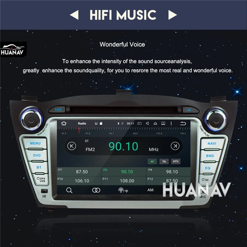 Discount Android 9.0 Car DVD player GPS navigation for Hyundai IX35 Tucson 2009-2015 Car radio player multimedia Auto stereo headunit Nav 8