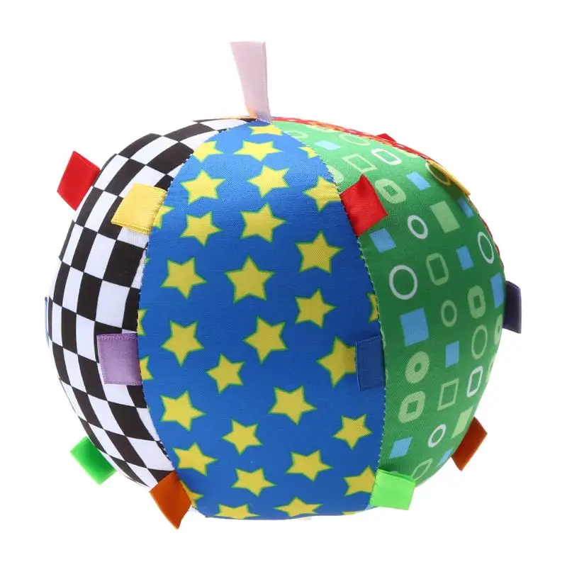 Яркая тканевая кольцо шарик со звоночком детские игрушки, развивающие Рука понимание мяч музыки смысле шары забавные игрушки-гаджеты для