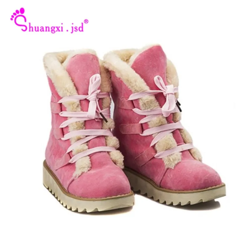 jiasuqi winter snow flat ankle boots
