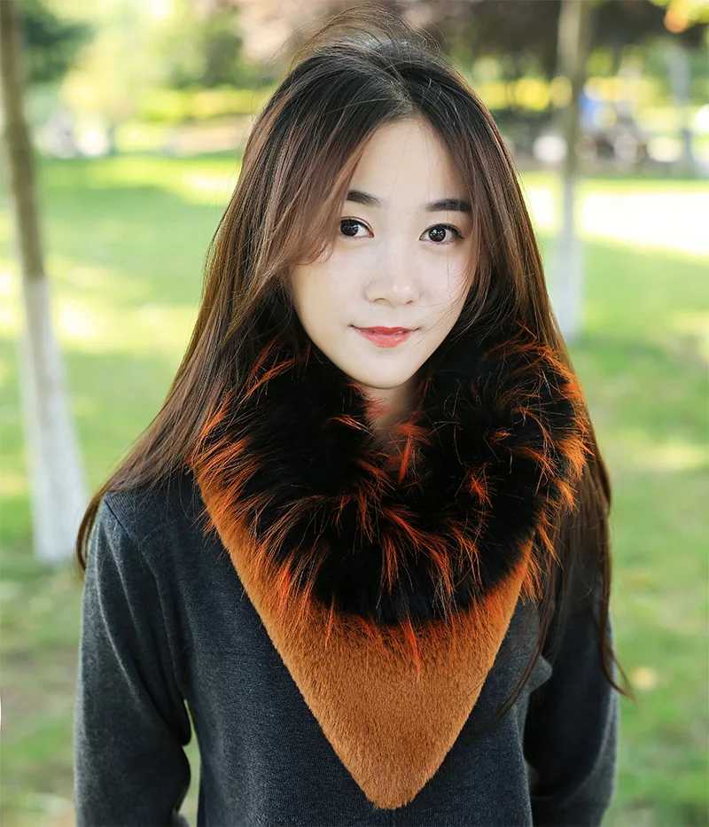 New arrival Faux fox fur scarves multi color fur neckerchief winter