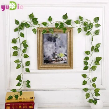 

10pcs/1.8m eters artificial silk leaves vine vineyard wedding decoration DIY supplies decorative gifts garland collage scrapbook