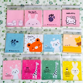 

22 designs 100pcs Cute Animal Pattern Plastic Cookie Packaging Bags Party Supplies Biscuit Bag candy decorative bag 10*10cm