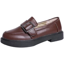 Новая модная повседневная обувь British Wind ретро Пряжка на ремешке открытая непарная обувь