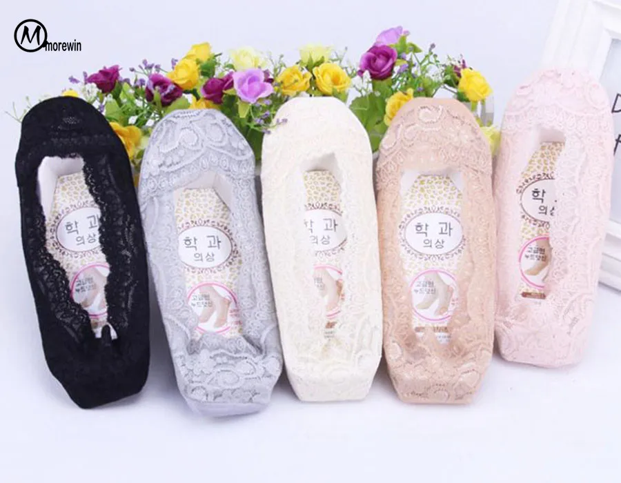 2018 модные дизайнерские женские корейские кружевные хлопковые носки-башмачки женские носки с низким вырезом антискользящие невидимые