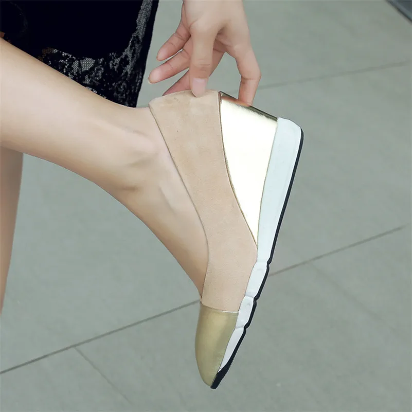 CONASCO Women Basic Pumps Wedges High Heels Casual Shoes Woman Sexy Patchwork Party Prom Pumps Ladies Platforms Office Pumps