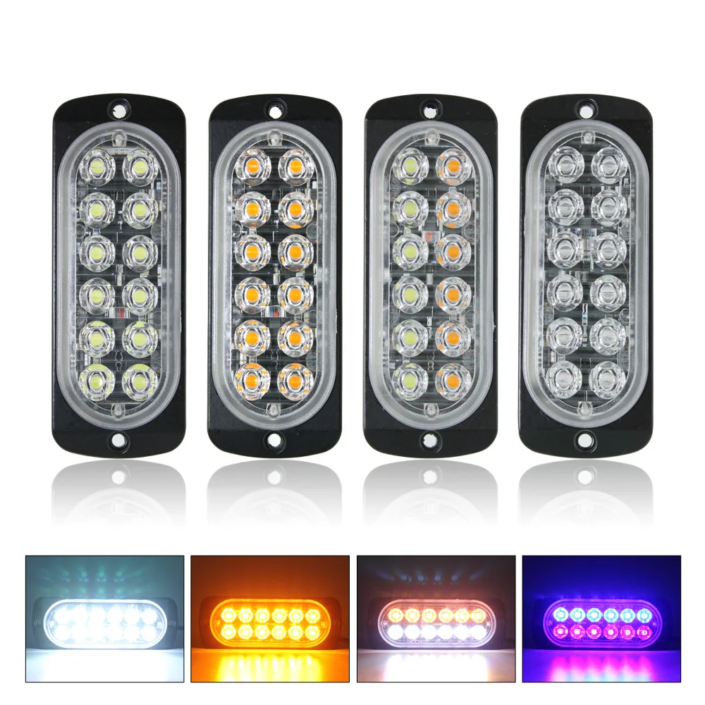 

2pcs Ultra Thin 12 LED Strobe Car Truck Tailer Lorry Bus Side Marker Lights 12V 24V Auto Flashing Warning Lamp Turn Signal