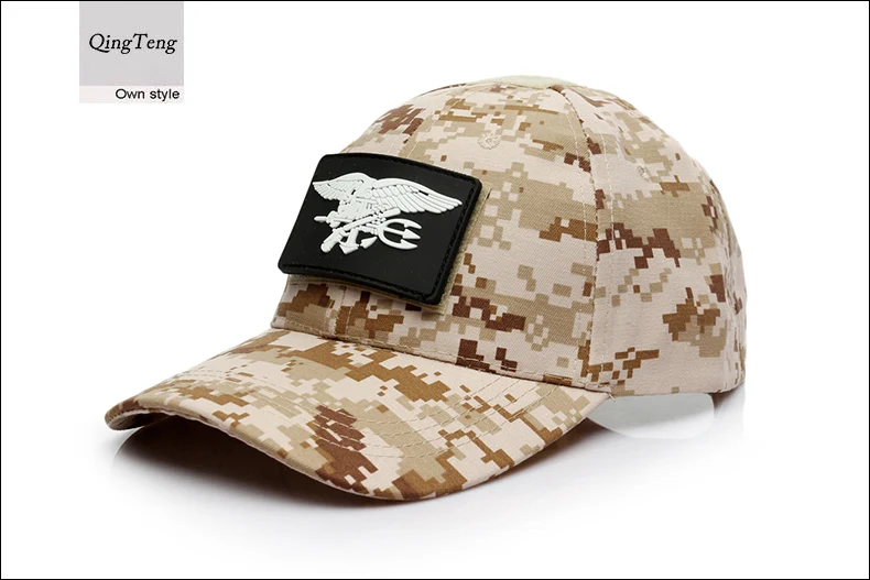 Армейские цифровые камуфляжные шапки для мужчин, застежка-крючок и петля, значок, тактическая бейсбольная кепка, Кобра для пустыни, камуфляжная кепка, получить значок