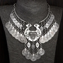 Женское богемное этническое винтажное ожерелье-чокер с цыганской монетой, ожерелье с кулоном, модное Ювелирное Украшение