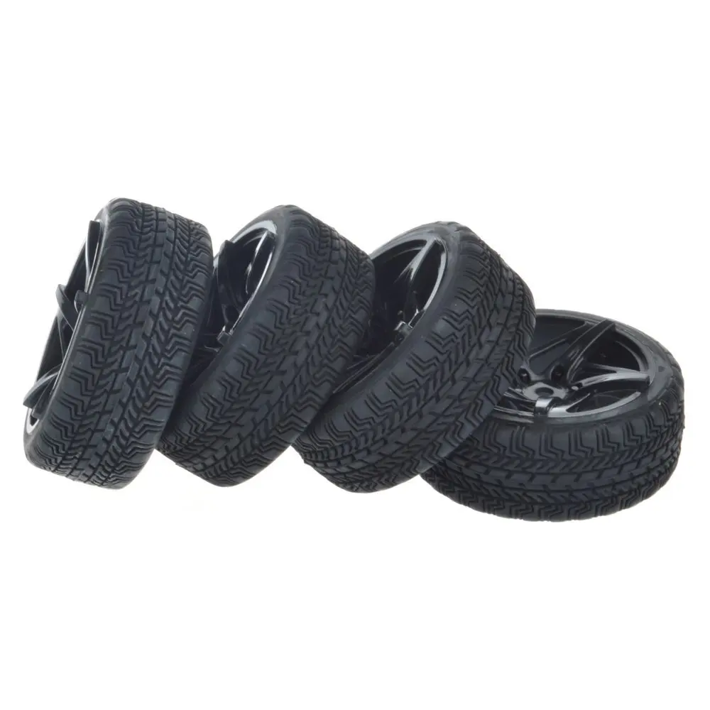 RC Car 4pcs 12mm Hub Wheel Rims & Rubber Tires for RC 1/10 on-road Touring Drift Rc Car