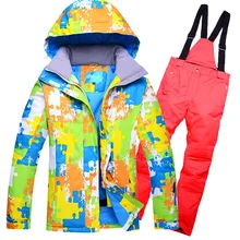 Новая мужская лыжная куртка+ ветрозащитные водонепроницаемые брюки супер Одежда Спорт на открытом воздухе одежда катания на лыжах Сноуборд кемпинг езда одежда лыжный костюм