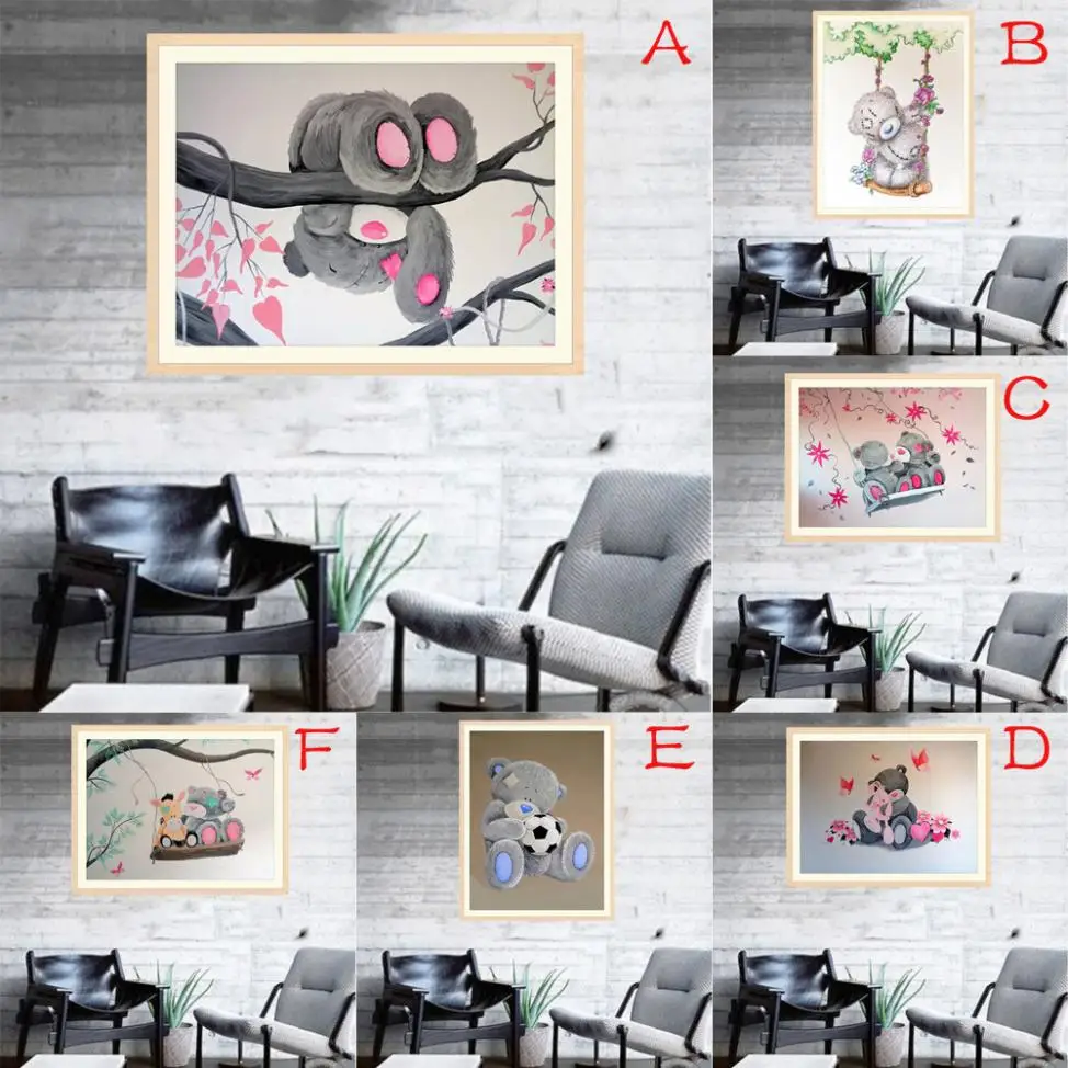 5D DIY Алмазная Картина Вышивка крестом животное медведь кукла рукоделие картины