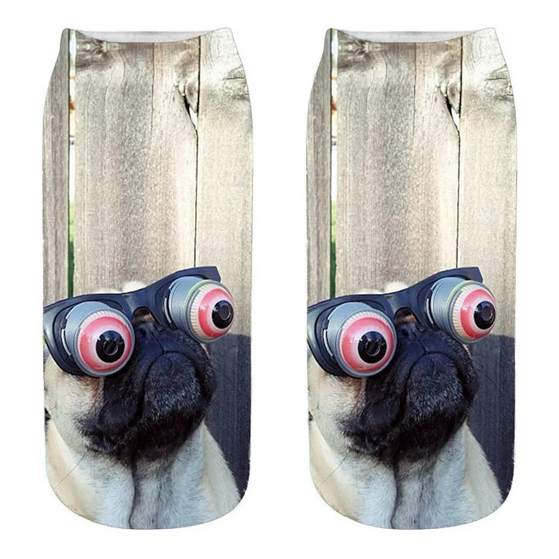 RUBU милые повседневные хлопковые носки для женщин 3D принт Kawaii Кот собаки животные носки забавные женские носки с низкой лодыжкой женские meias 7VB173